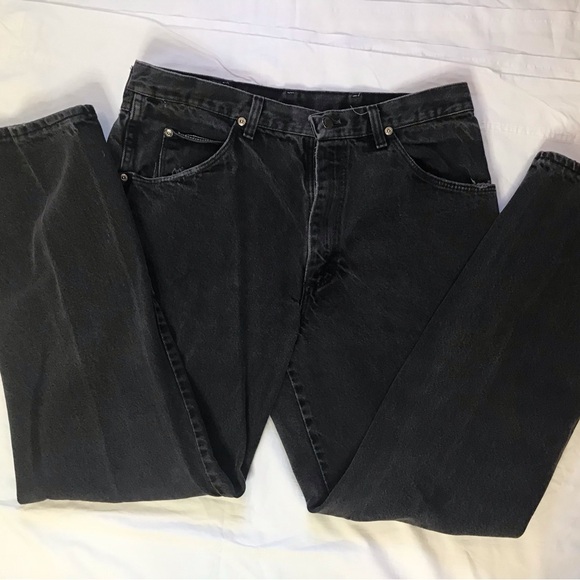 Wrangler Five Star Relaxed Fit Coal Black Jeans Men's 34x32 - Picture 1 of 10